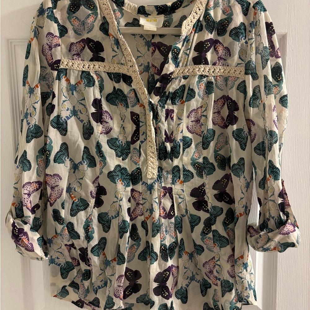 Anthropologie Maeve Buttoned Blouse - Picture 3 of 8